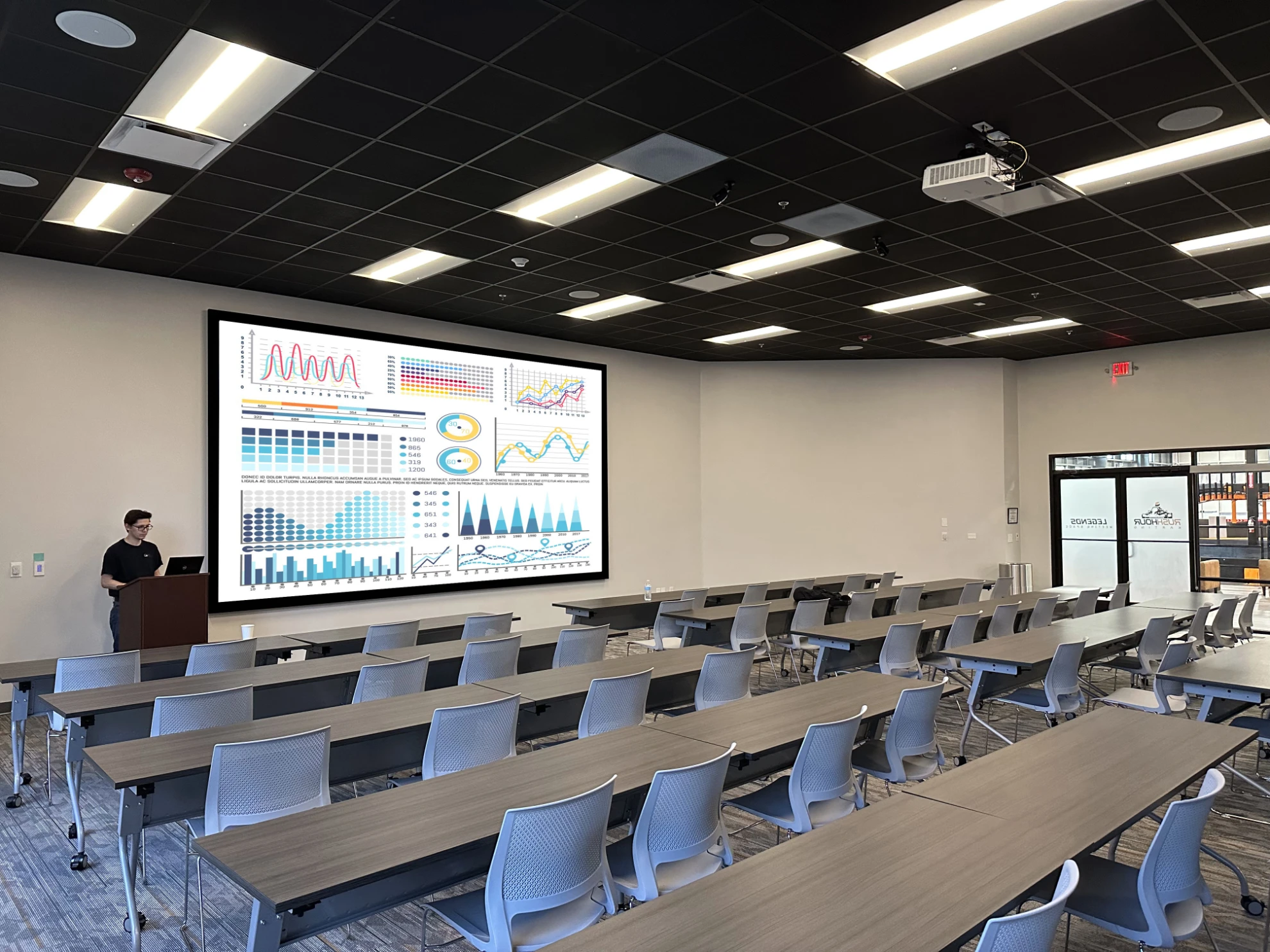 Conference Room with Projector and Smart Automation